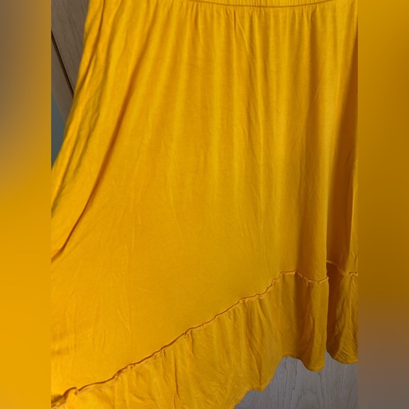 J Jason Wu Knit Midi Dress w/ Shirred Hem Detail Gold Sunflower Yellow Sz Med - Picture 4 of 14